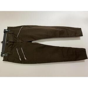 7 For All Mankind Brown Skinny Pants with Zipper Details Size 27